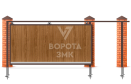 Ворота откатные 2500×3000 с верхними роликами ЗМК-7399