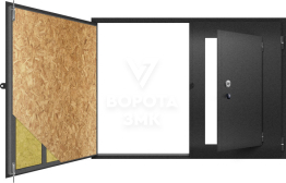 Гаражные ворота с калиткой из OSB ЗМК-5055