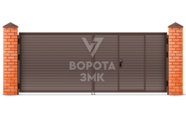 Распашные ворота из профильной трубы 3000×2500 ЗМК-5364